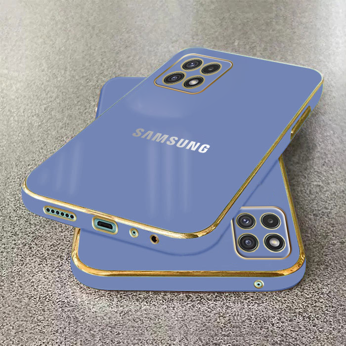 GALAXY A22 5G ULTRA-SHINE GOLD ELECTROPLATED LUXURIOUS BACK CASE WITH CAMERA PROTECTION