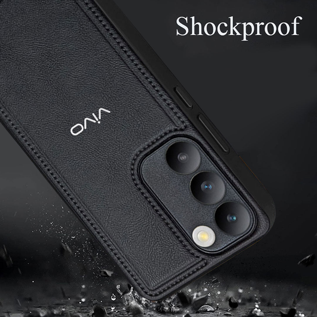 VIVO Y200E 5G Vintage Leather Stitched Protective Back Case