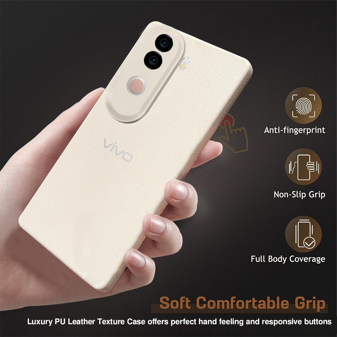 Vivo V40e 5G Solid Color Leather Texture Matte Phone Back Case