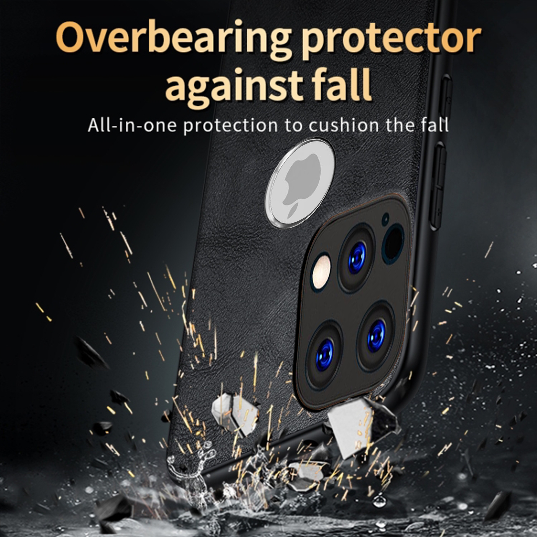 IPHONE 15 PRO MAX 5G Business Style PU LEATHER PROTECTIVE BACK CASE WITH CAMERA PROTECTION