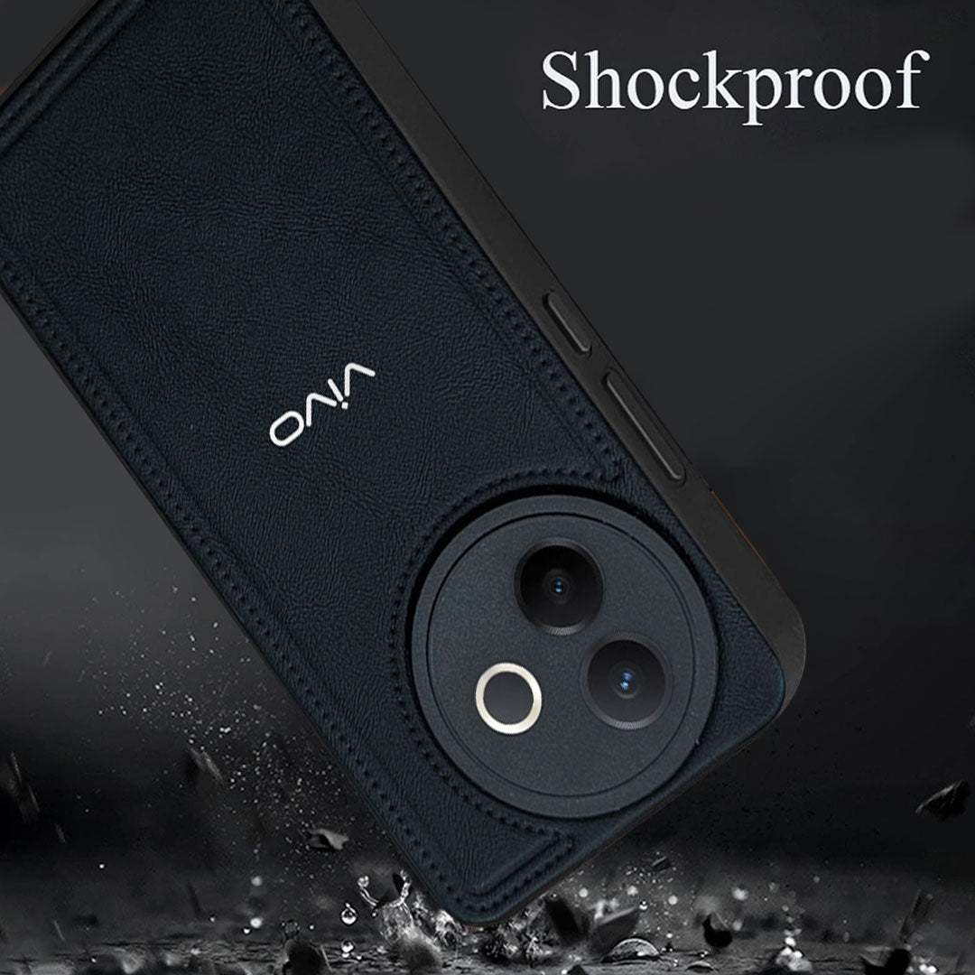 VIVO Y39 5G Vintage Leather Stitched Protective Back Case