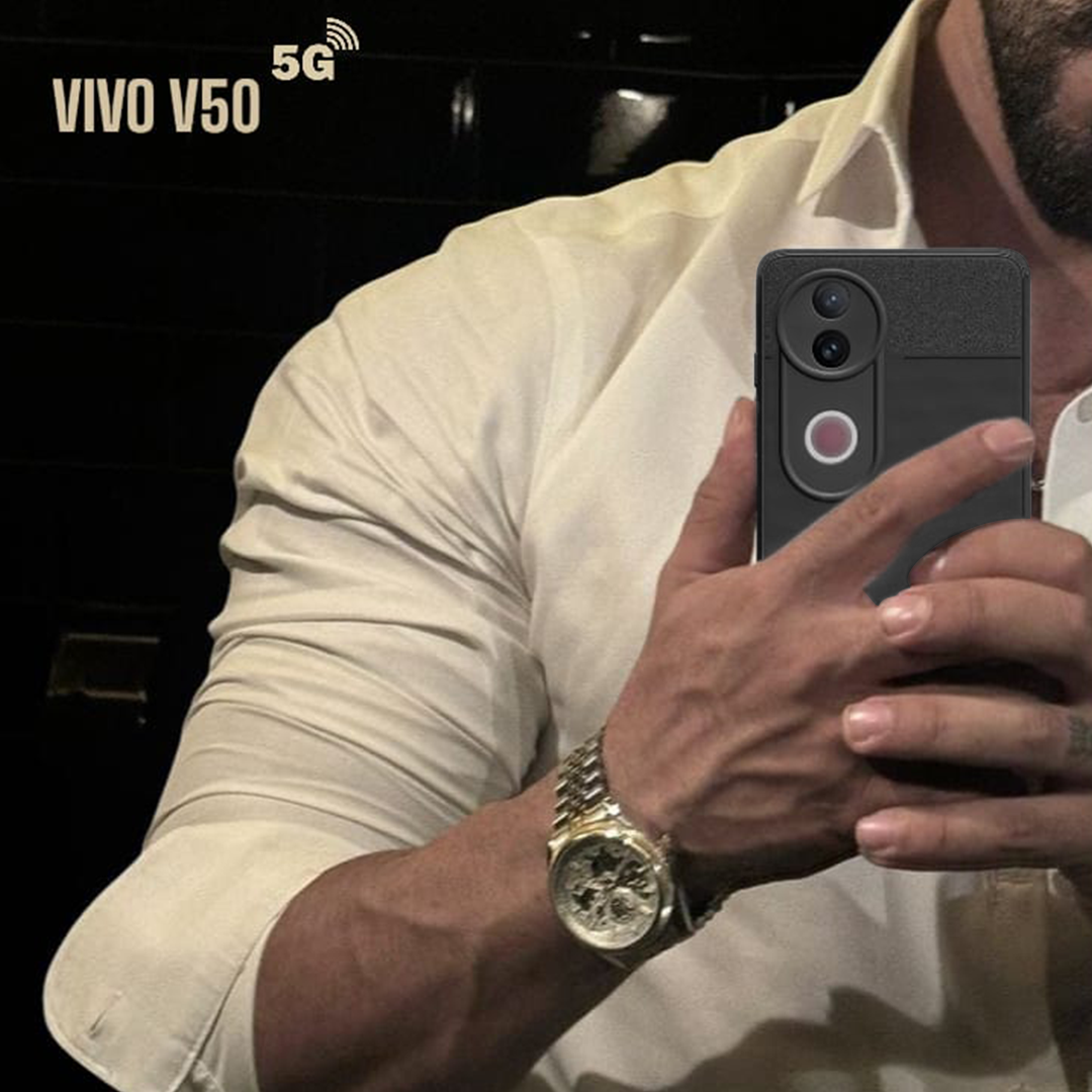 VIVO V50 5G 3D Hexa Cube Design Drop Protection | Camera Protection TPU Back Case