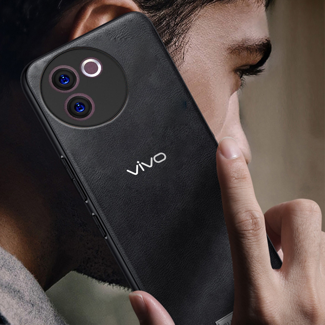 VIVO V30E 5G Business Style PU LEATHER PROTECTIVE BACK CASE WITH CAMERA PROTECTION