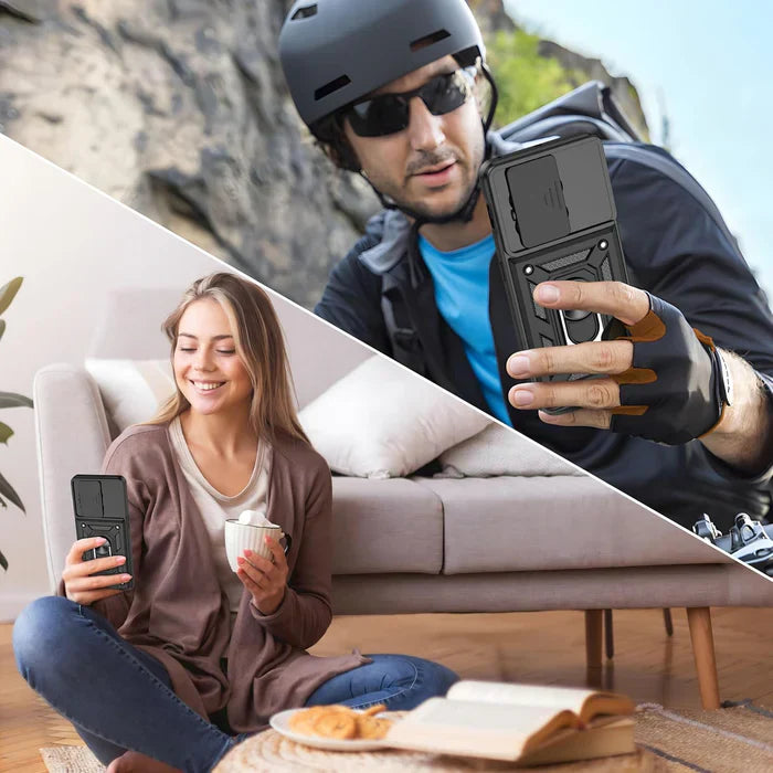 OPPO RENO 13 5G Armor Military-grade Case With Sliding Camera Cover & 360 Kickstand