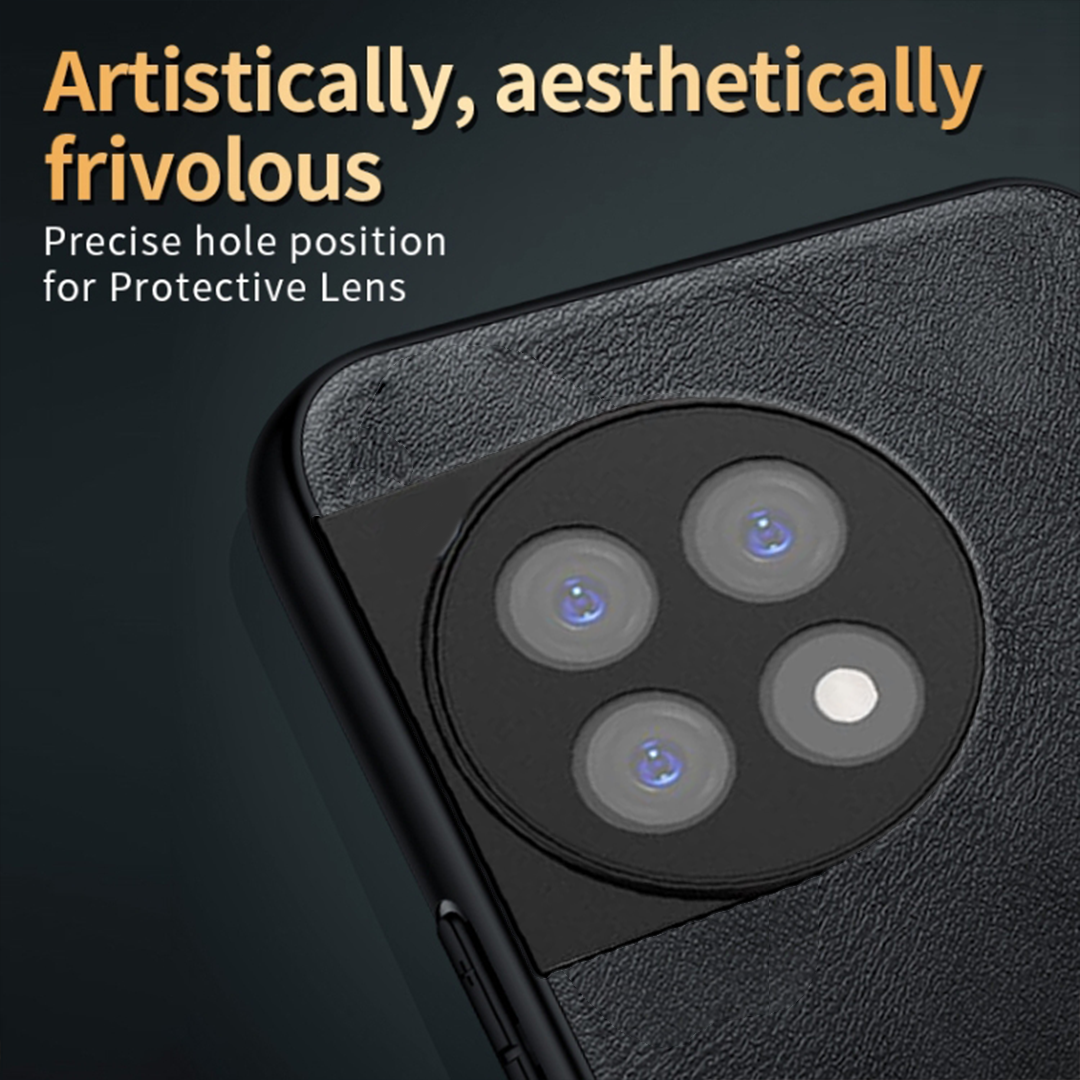 ONEPLUS 11 5G Business Style PU LEATHER PROTECTIVE BACK CASE WITH CAMERA PROTECTION