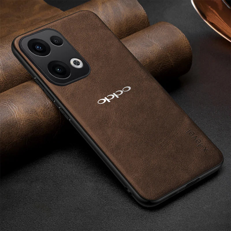 OPPO RENO 13 5G Business Style PU LEATHER PROTECTIVE BACK CASE WITH CAMERA PROTECTION