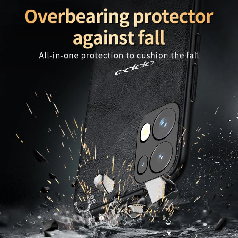 OPPO RENO 13 PRO 5G Business Style PU LEATHER PROTECTIVE BACK CASE WITH CAMERA PROTECTION