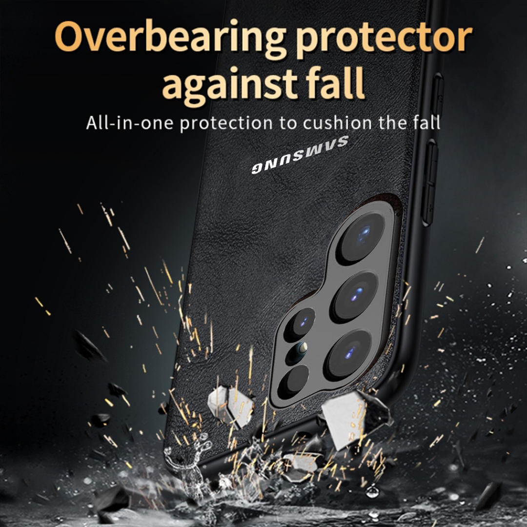 Samsung Galaxy S25 ULTRA 5G BUSINESS STYLE PU LEATHER PROTECTIVE BACK CASE WITH CAMERA PROTECTION