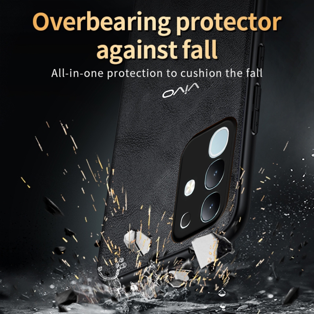VIVO T4x 5G Business Style PU LEATHER PROTECTIVE BACK CASE WITH CAMERA PROTECTION