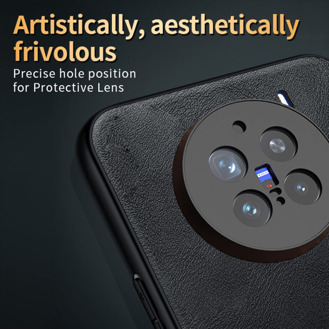 VIVO X200 PRO 5G Business Style PU LEATHER PROTECTIVE BACK CASE WITH CAMERA PROTECTION