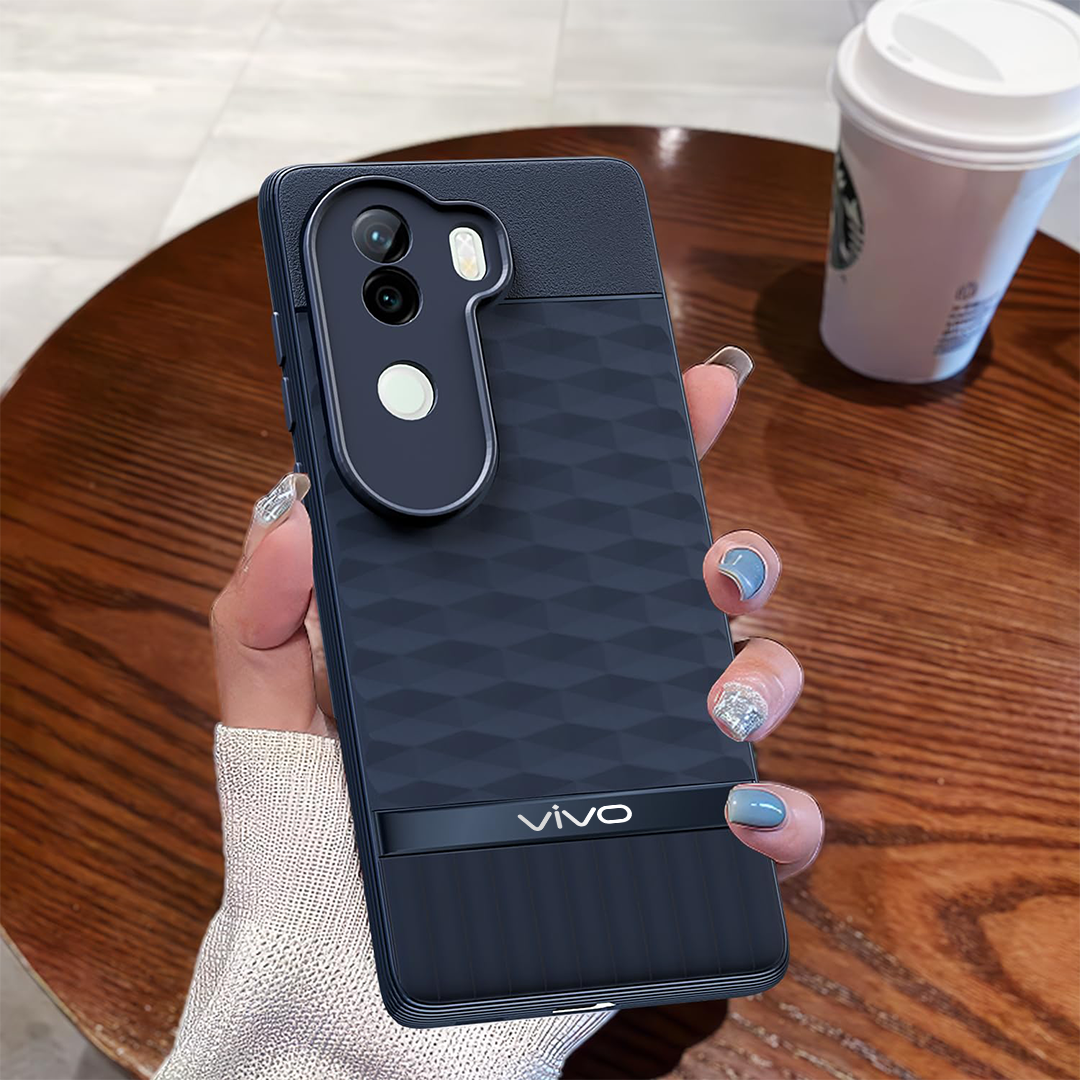 VIVO V40e 5G 3D Hexa Cube Design Drop Protection | Camera Protection TPU Back Case