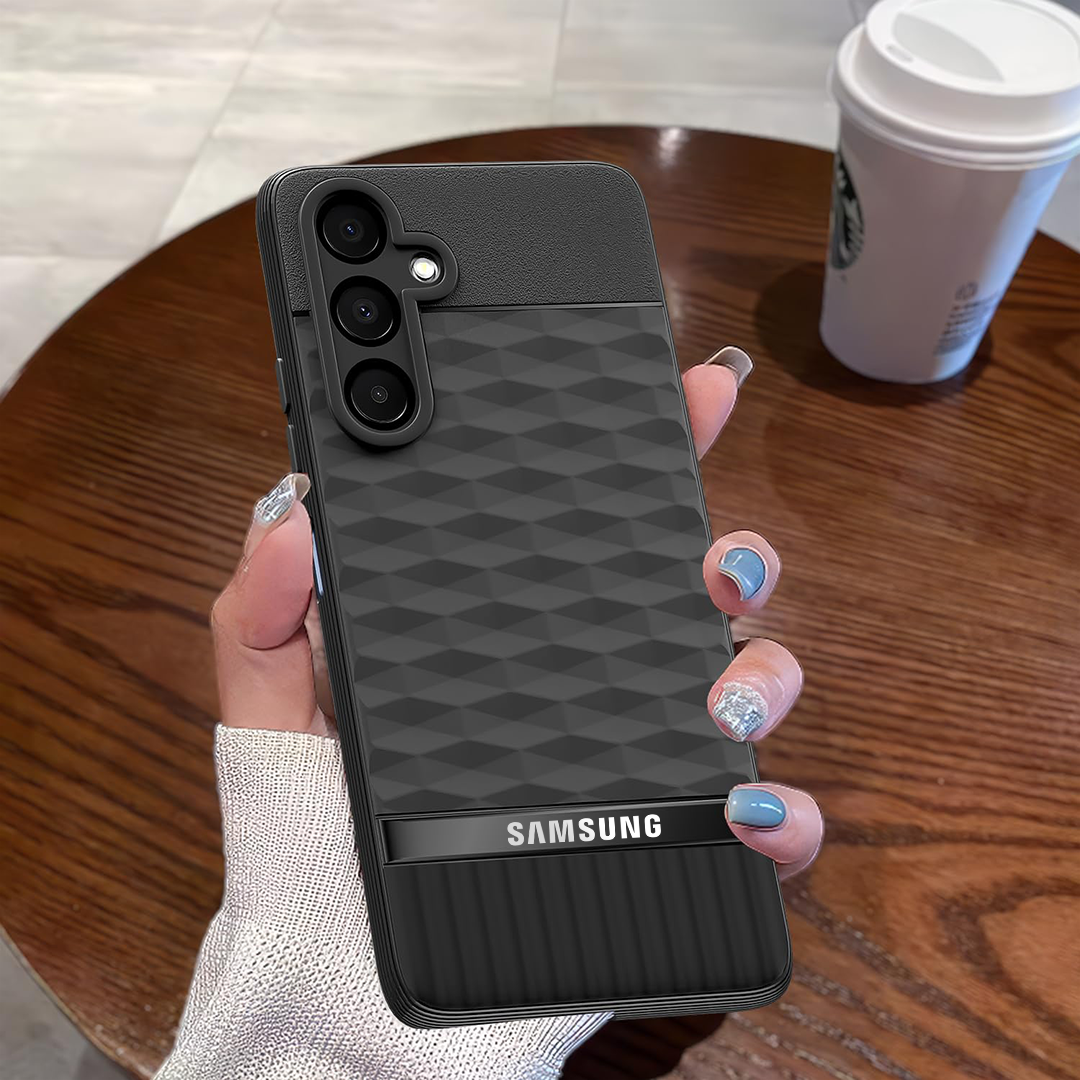 GALAXY A16 5G 3D Hexa Cube Design Drop Protection | Camera Protection TPU Back Case