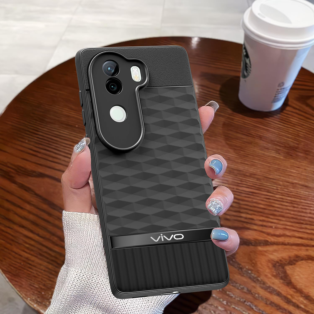 VIVO V40e 5G 3D Hexa Cube Design Drop Protection | Camera Protection TPU Back Case