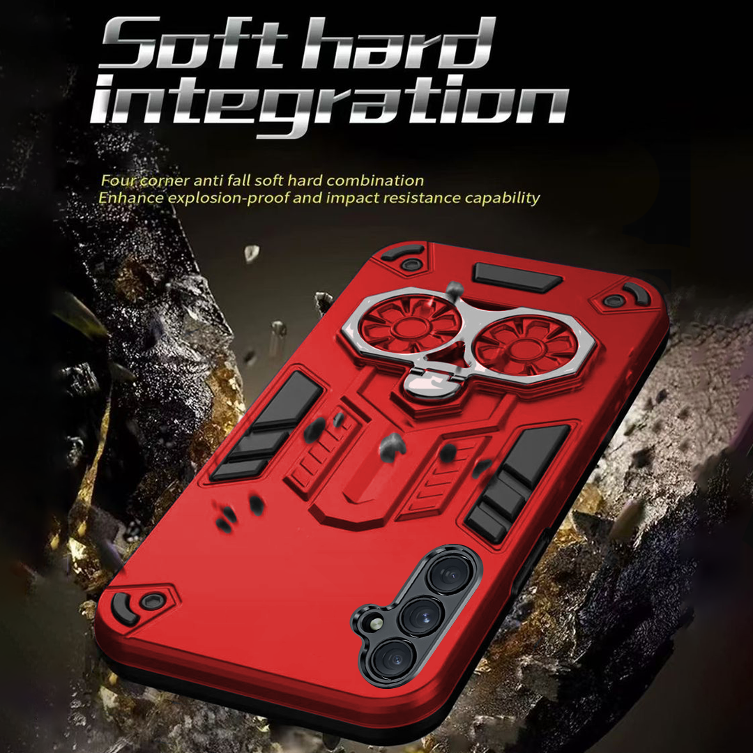 Samsung S24 5G Armor knight Series Camera Protection 2 in 1 Shockproof Phone Cover with Kickstand