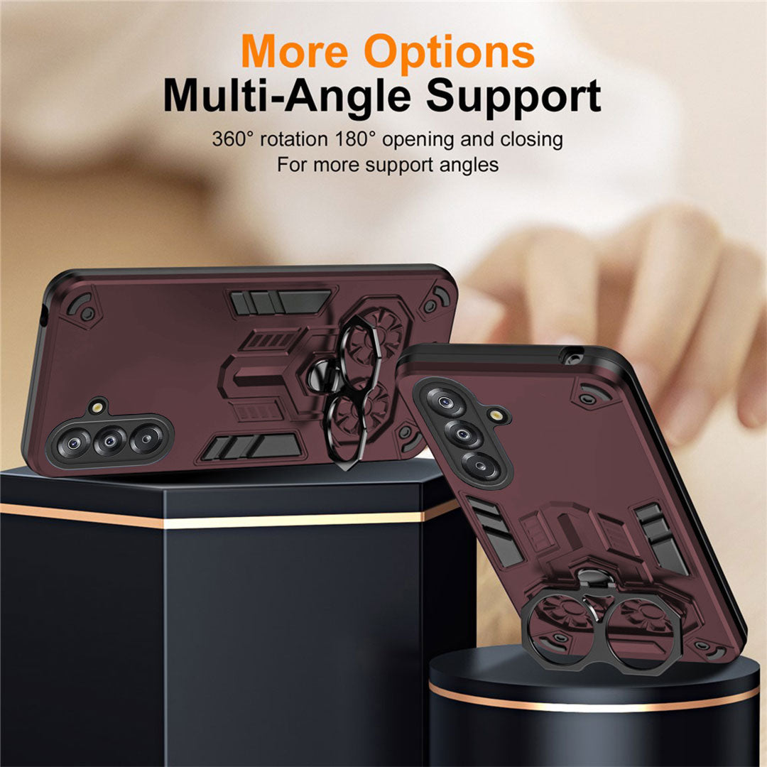 Samsung Galaxy A56 5G Armor knight Series Camera Protection 2 in 1 Shockproof Phone Cover with Kickstand