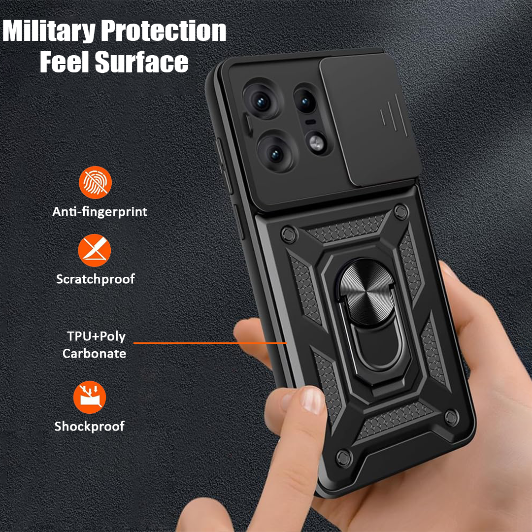 MOTOROLA EDGE 60 PRO Armor Military-grade Case With Sliding Camera Cover & 360 Kickstand