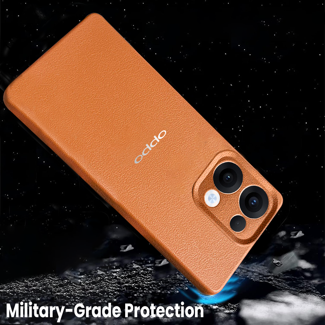 Oppo Reno 13 5G Solid Color Leather Texture Matte Phone Back Case