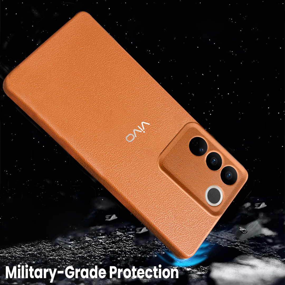 VIVO V27 5G Solid Color Leather Texture Matte Phone Back Case