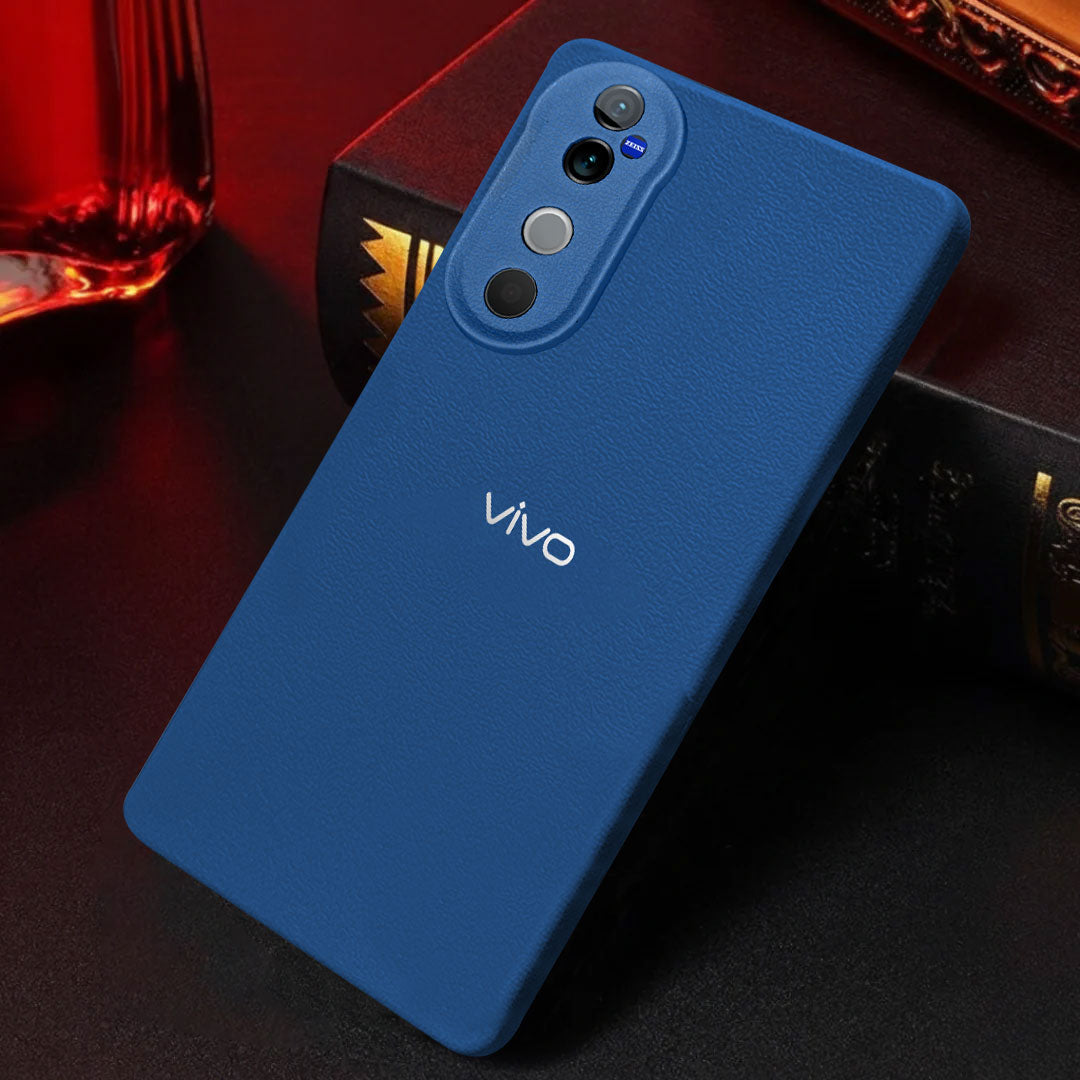 VIVO V40 5G Solid Color Leather Texture Matte Phone Back Case