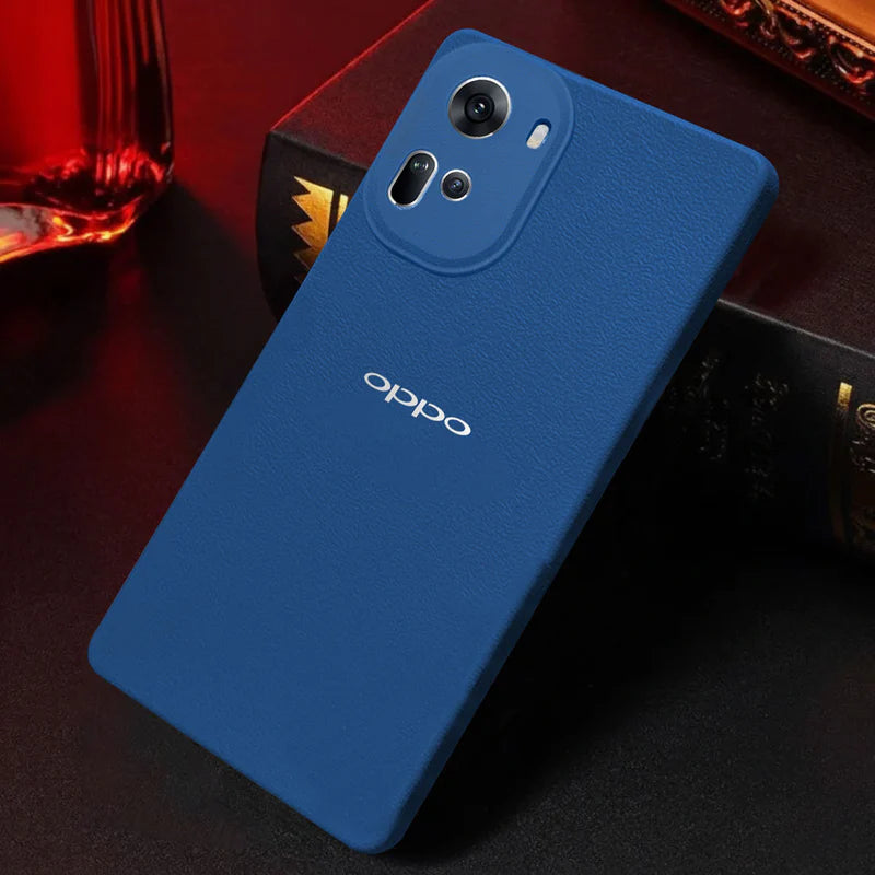 Oppo Reno 11 5G Solid Color Leather Texture Matte Phone Back Case