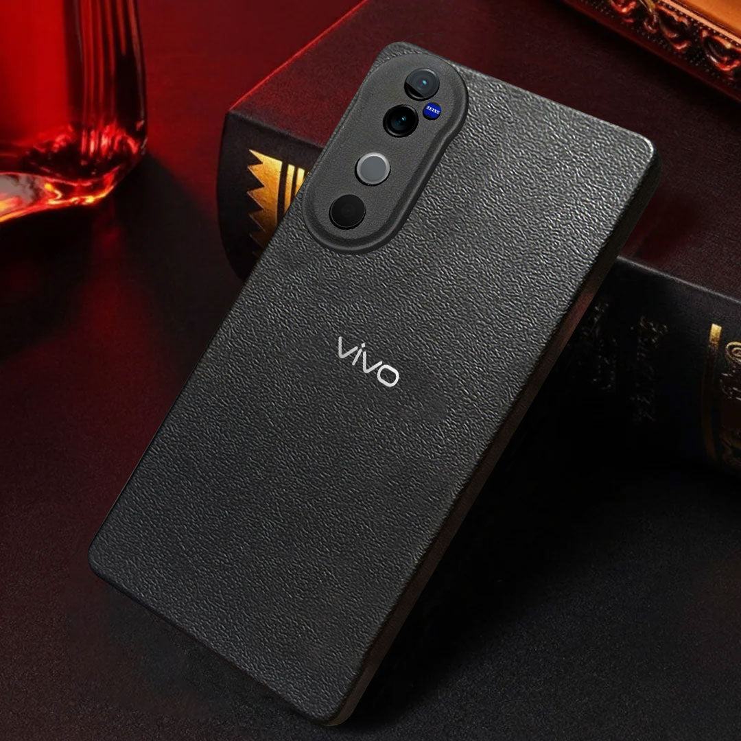 VIVO V40 5G Solid Color Leather Texture Matte Phone Back Case