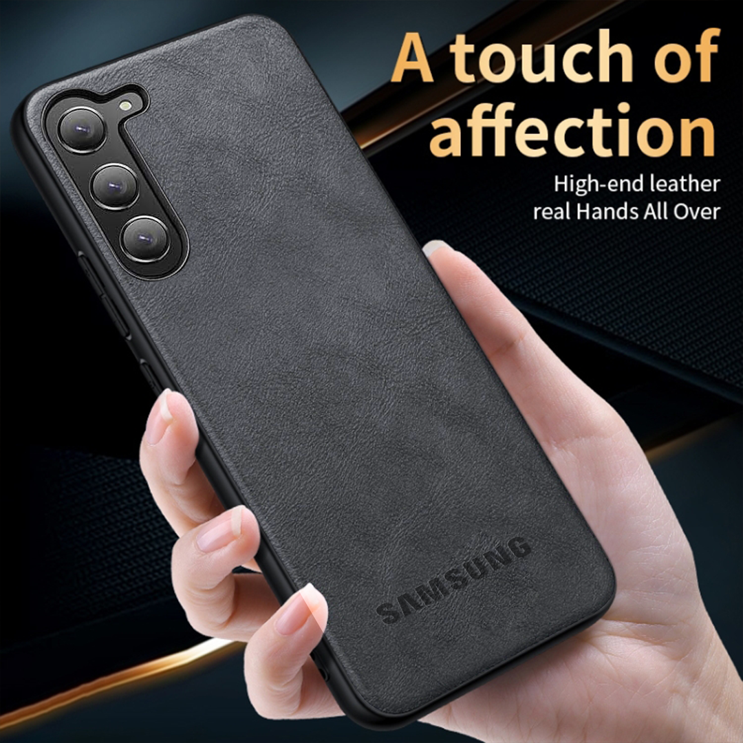 Samsung Galaxy S25 5G Drop Protection | Imposed Logo|Raised Camera Edges Protective Back Leather Case
