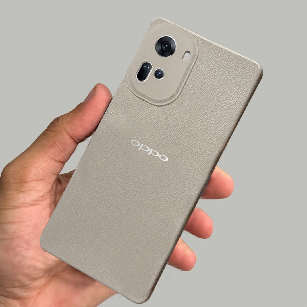 Oppo Reno 11 5G Solid Color Leather Texture Matte Phone Back Case