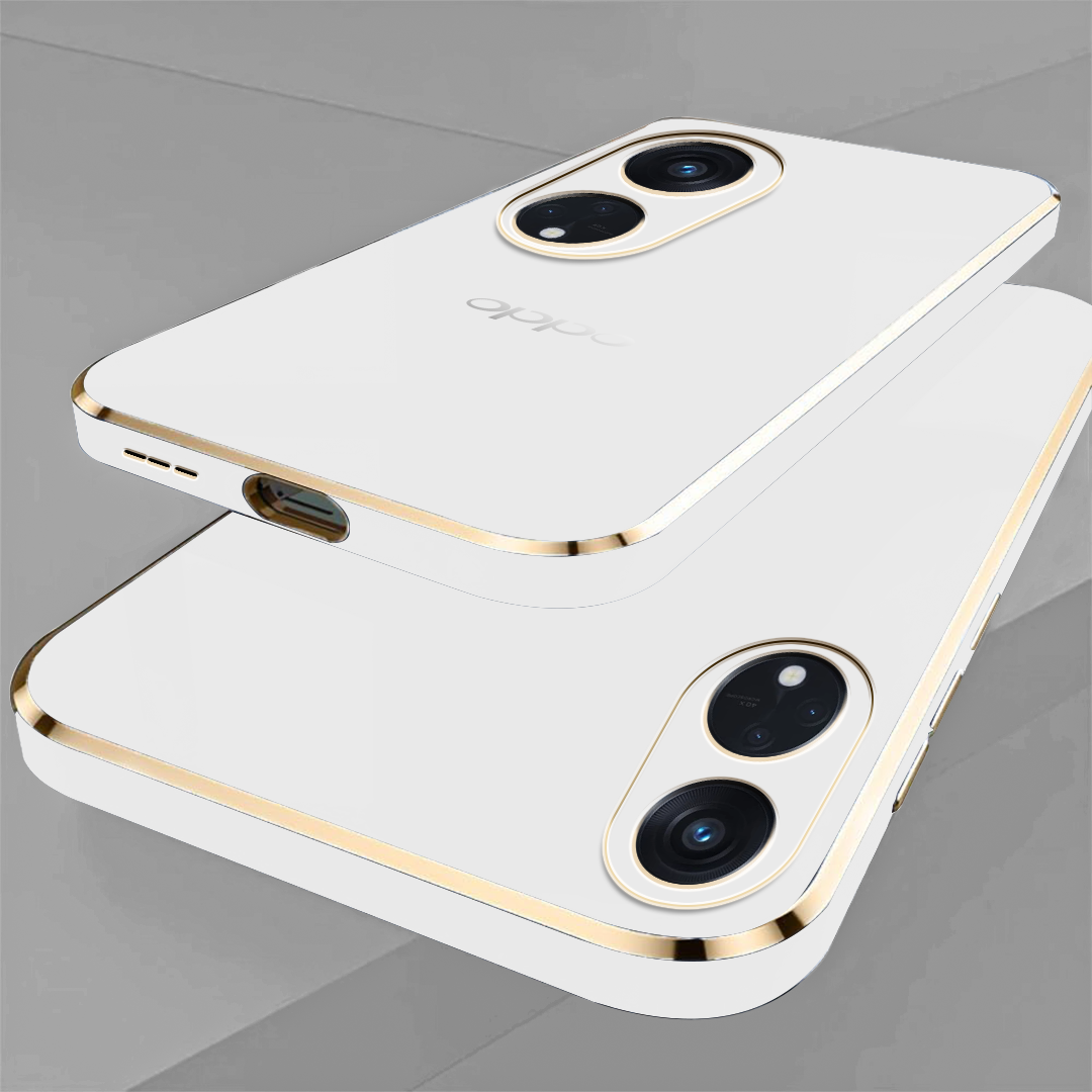 RENO 8T ULTRA-SHINE GOLD ELECTROPLATED LUXURIOUS BACK CASE WITH CAMERA PROTECTION