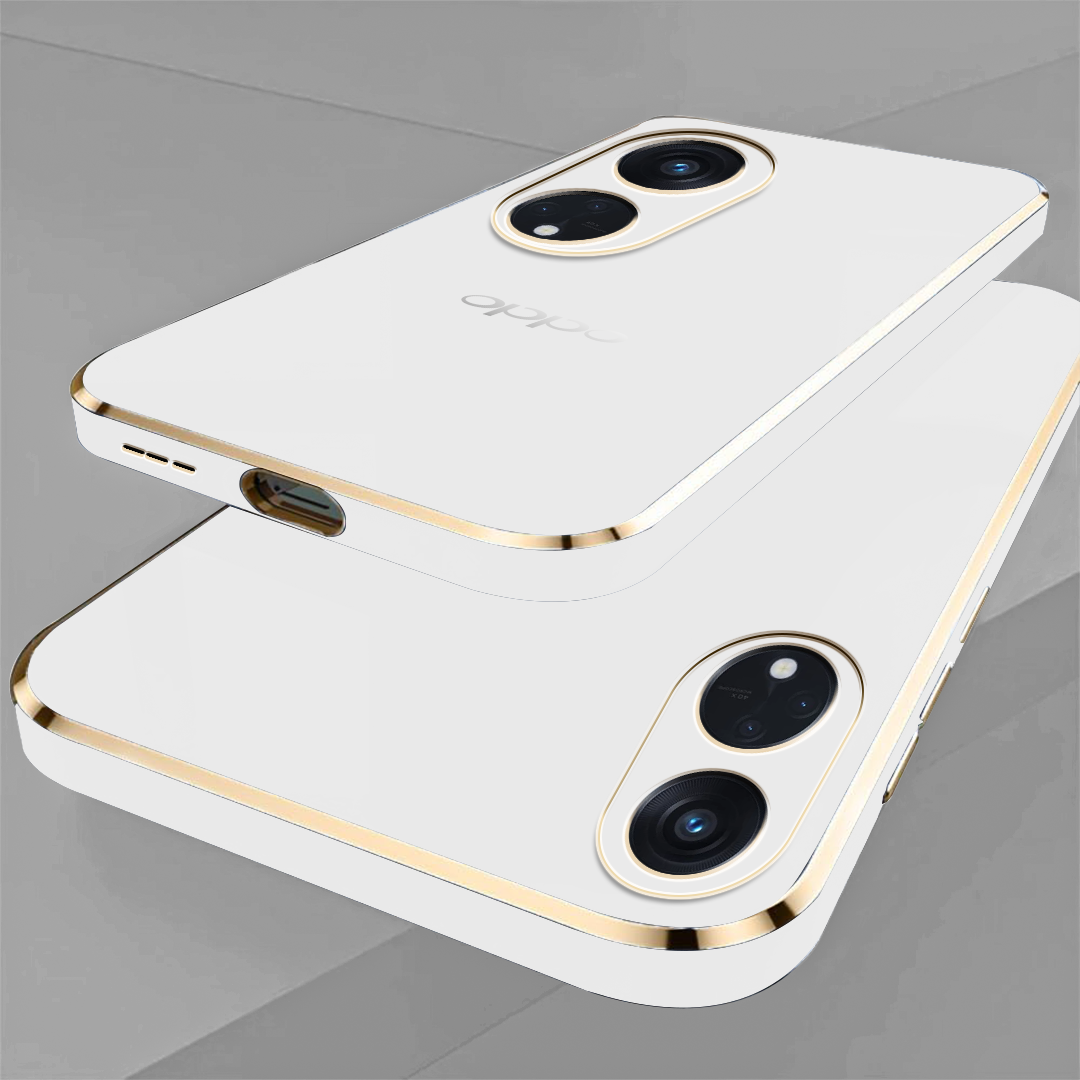 RENO 8T ULTRA-SHINE GOLD ELECTROPLATED LUXURIOUS  BACK CASE WITH CAMERA PROTECTION