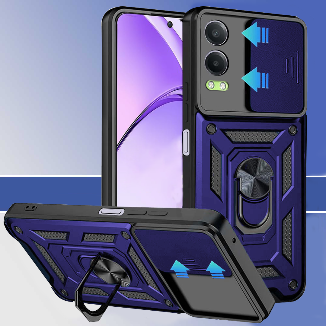ONEPLUS NORD CE4 LITE 5G Armor Military-grade Case With Sliding Camera Cover & 360 Kickstand