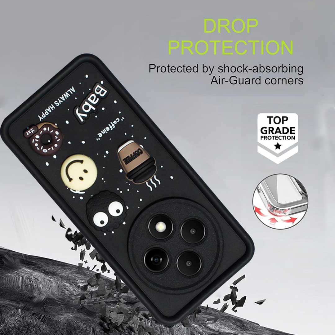 Oppo F27 Pro Plus 5G 3D Ball Coffee Silicone Case | Body Protection | Camera Protection | Shock Proof