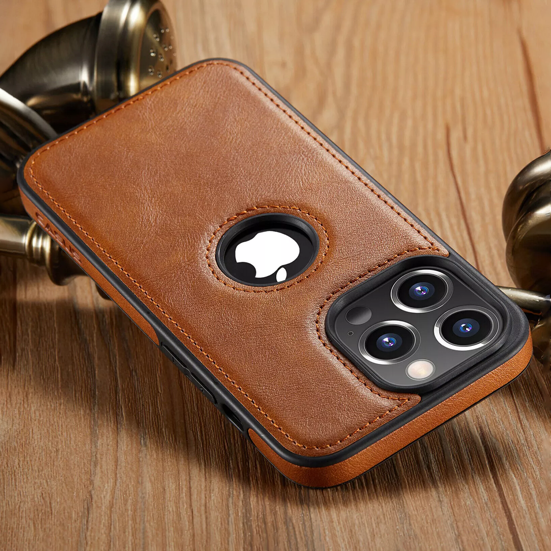 IPHONE 15/PLUS/PRO/MAX 5G Drop Protection | Raised Camera Edges Protective Back Leather Case
