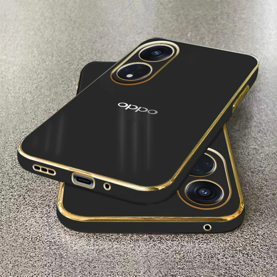RENO 8T ULTRA-SHINE GOLD ELECTROPLATED LUXURIOUS BACK CASE WITH CAMERA PROTECTION