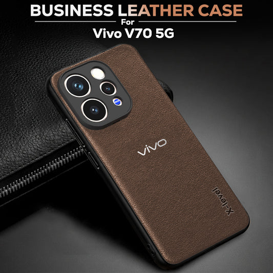 VIVO V70 5G Business Style PU LEATHER PROTECTIVE BACK CASE WITH CAMERA PROTECTION