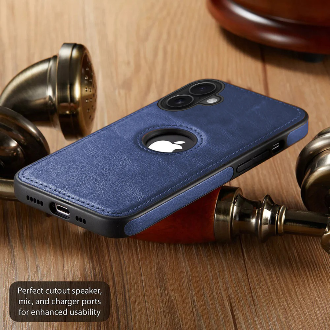 IPHONE 16 5G Drop Protection | Raised Camera Edges Protective Back Leather Case
