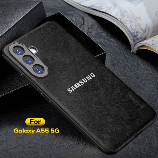 SAMSUNG GALAXY A55 5G Business Style PU LEATHER PROTECTIVE BACK CASE WITH CAMERA PROTECTION