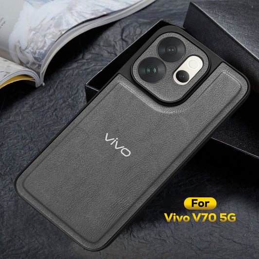 VIVO V70 5G Silicone Leather Back Cover - High Quality Protective Camera Lens Shield Case