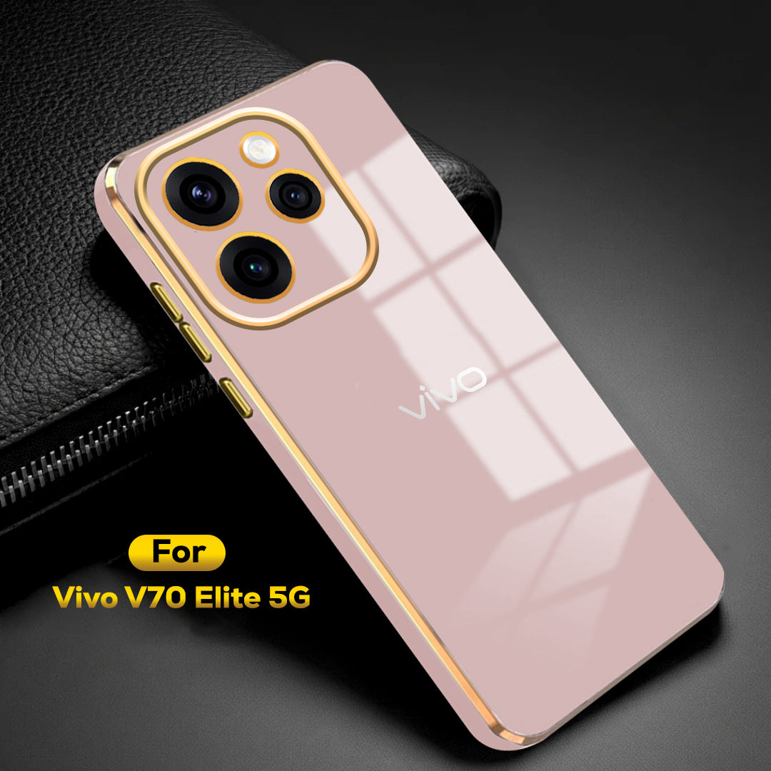 VIVO V70 ELITE 5G ULTRA-SHINE GOLD ELECTROPLATED LUXURIOUS BACK CASE WITH CAMERA PROTECTION