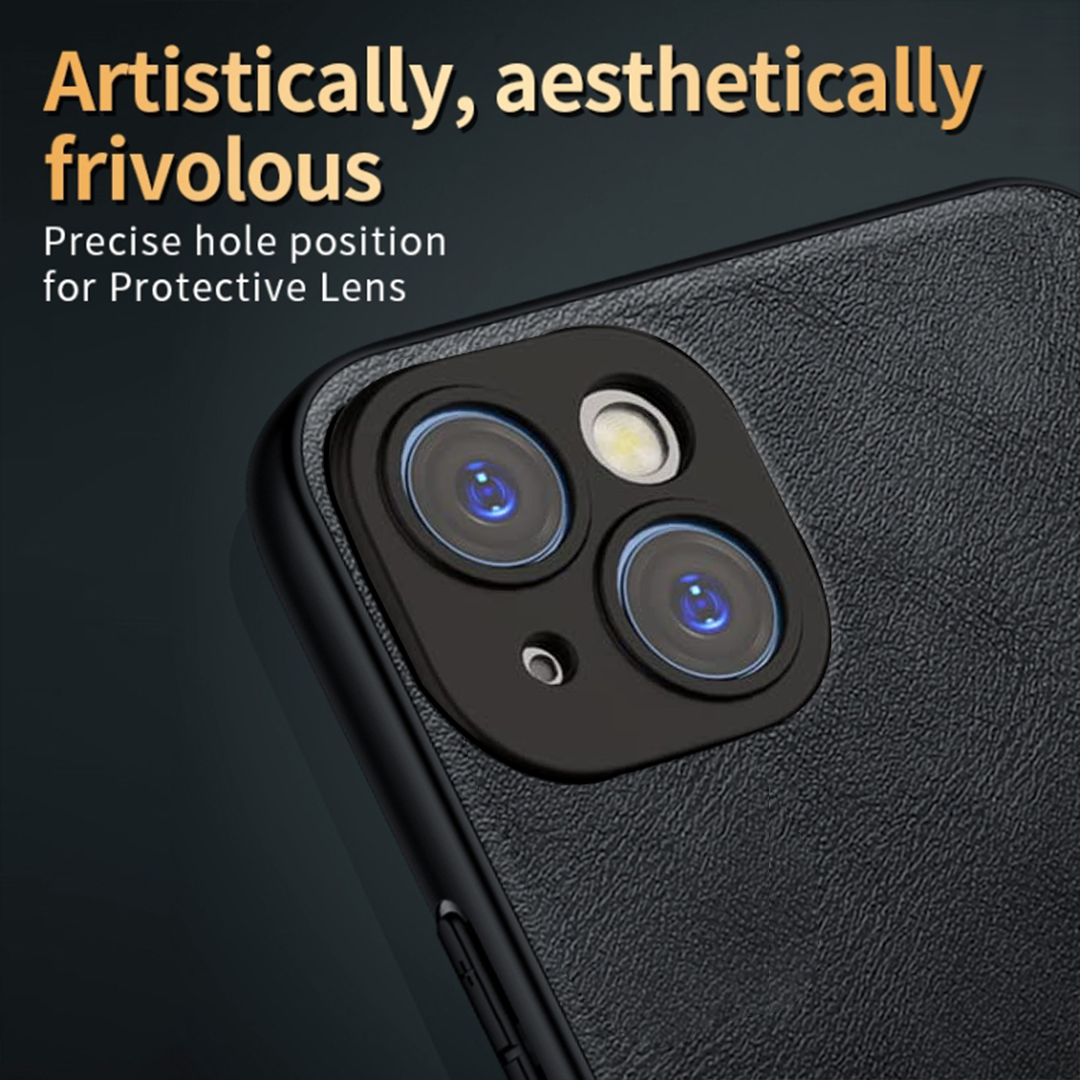 IPHONE 15 5G Business Style PU LEATHER PROTECTIVE BACK CASE WITH CAMERA PROTECTION