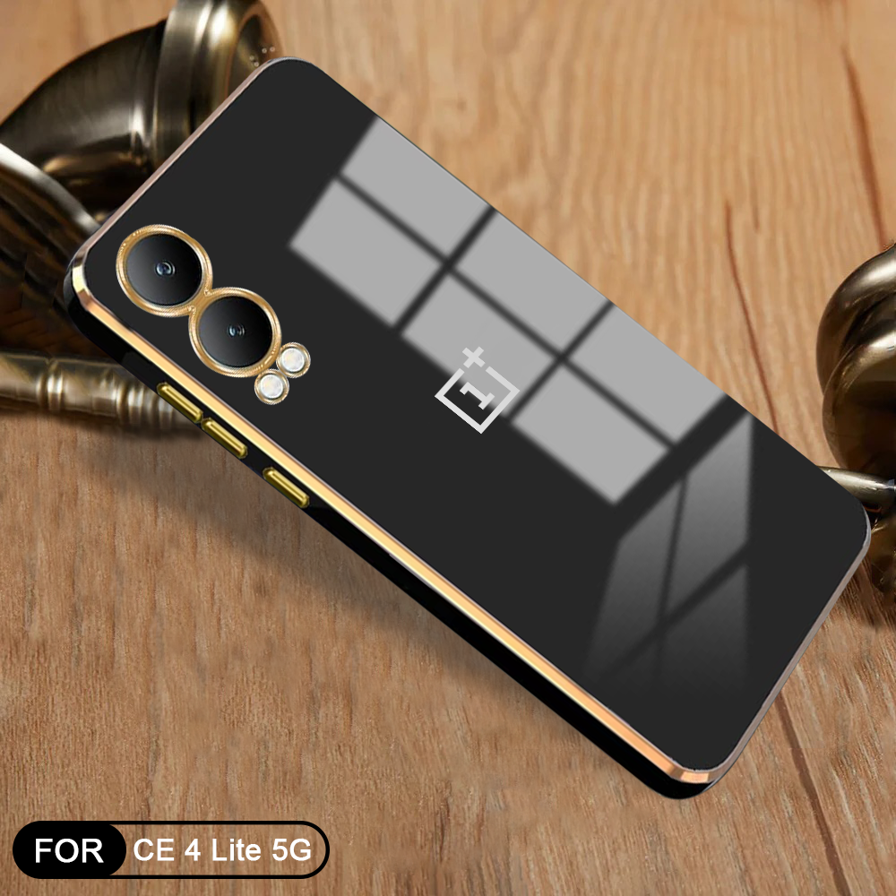 ONEPLUS NORD CE 4 LITE 5G ULTRA-SHINE GOLD ELECTROPLATED LUXURIOUS BACK CASE WITH CAMERA PROTECTION