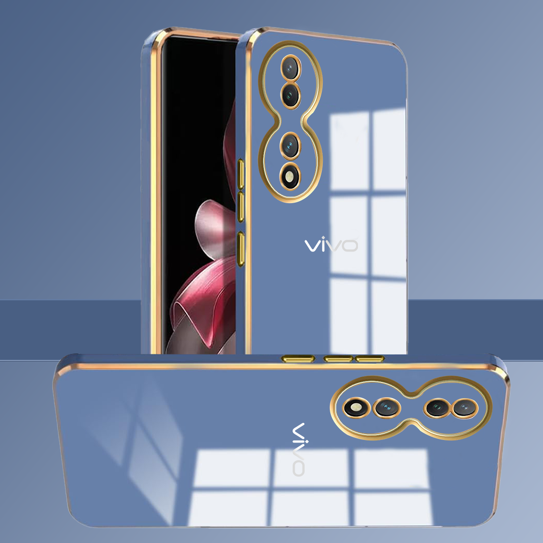 VIVO Y100A 5G ULTRA-SHINE GOLD ELECTROPLATED LUXURIOUS BACK CASE WITH CAMERA PROTECTION