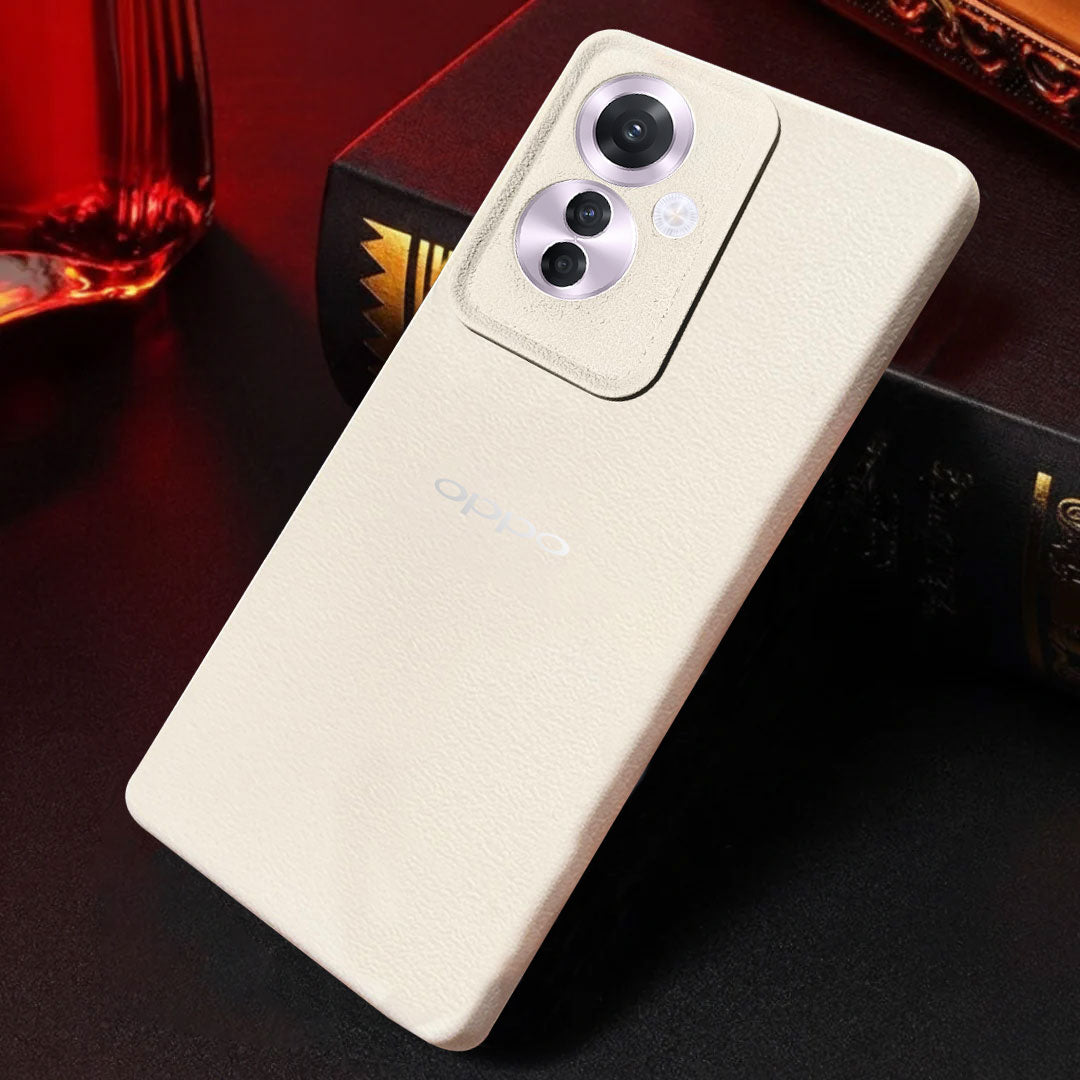 OPPO F25 PRO 5G Solid Color Leather Texture Matte Phone Back Case