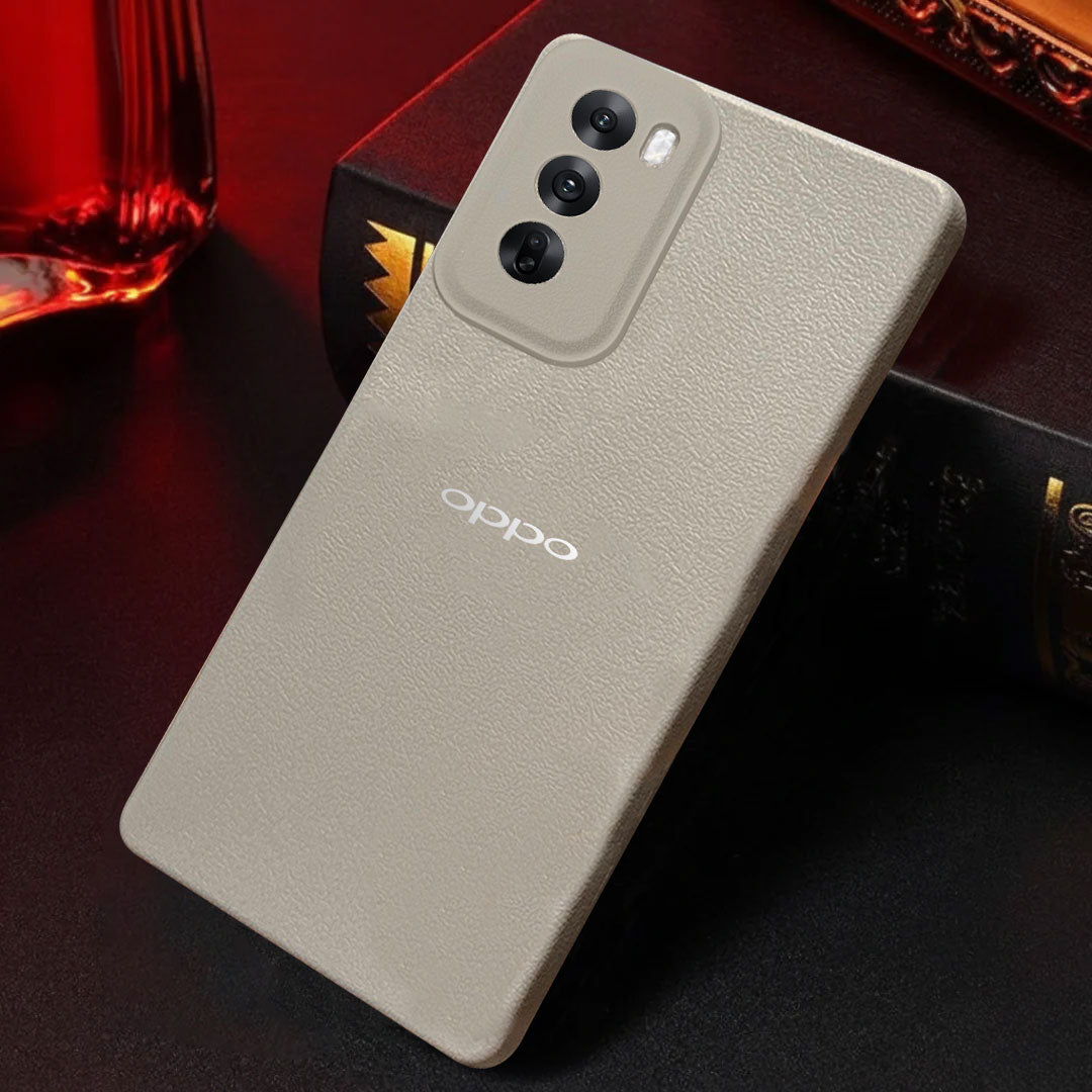 Oppo Reno 12 PRO 5G Solid Color Leather Texture Matte Phone Back Case
