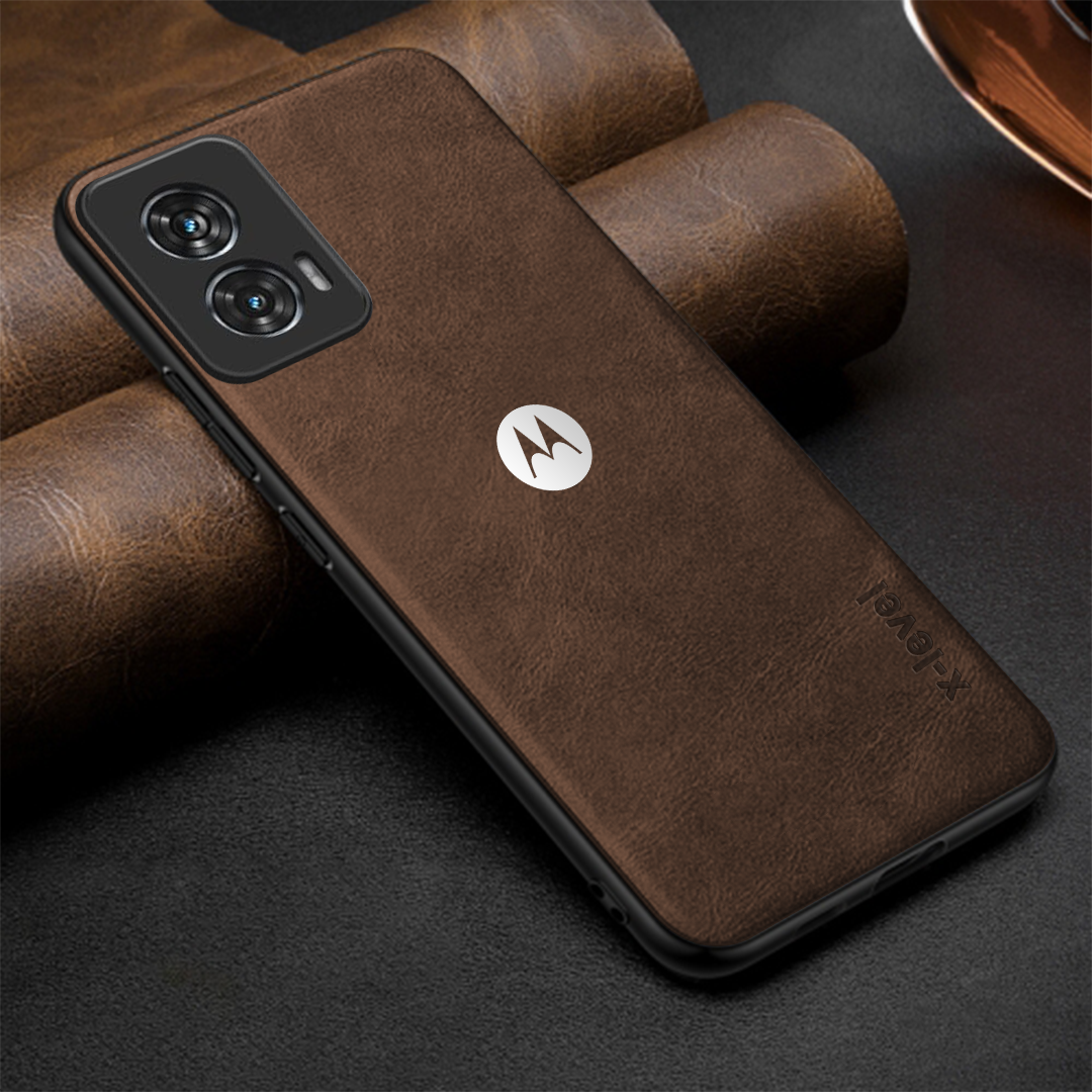 MOTO EDGE 50 FUSION 5G Business Style PU LEATHER PROTECTIVE BACK CASE WITH CAMERA PROTECTION