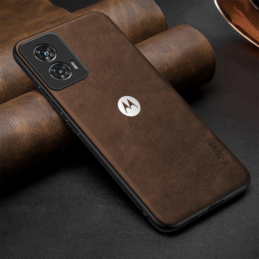 MOTO EDGE 50 FUSION 5G Business Style PU LEATHER PROTECTIVE BACK CASE WITH CAMERA PROTECTION