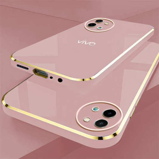 VIVO Y58 5G ULTRA-SHINE GOLD ELECTROPLATED LUXURIOUS BACK CASE WITH CAMERA PROTECTION