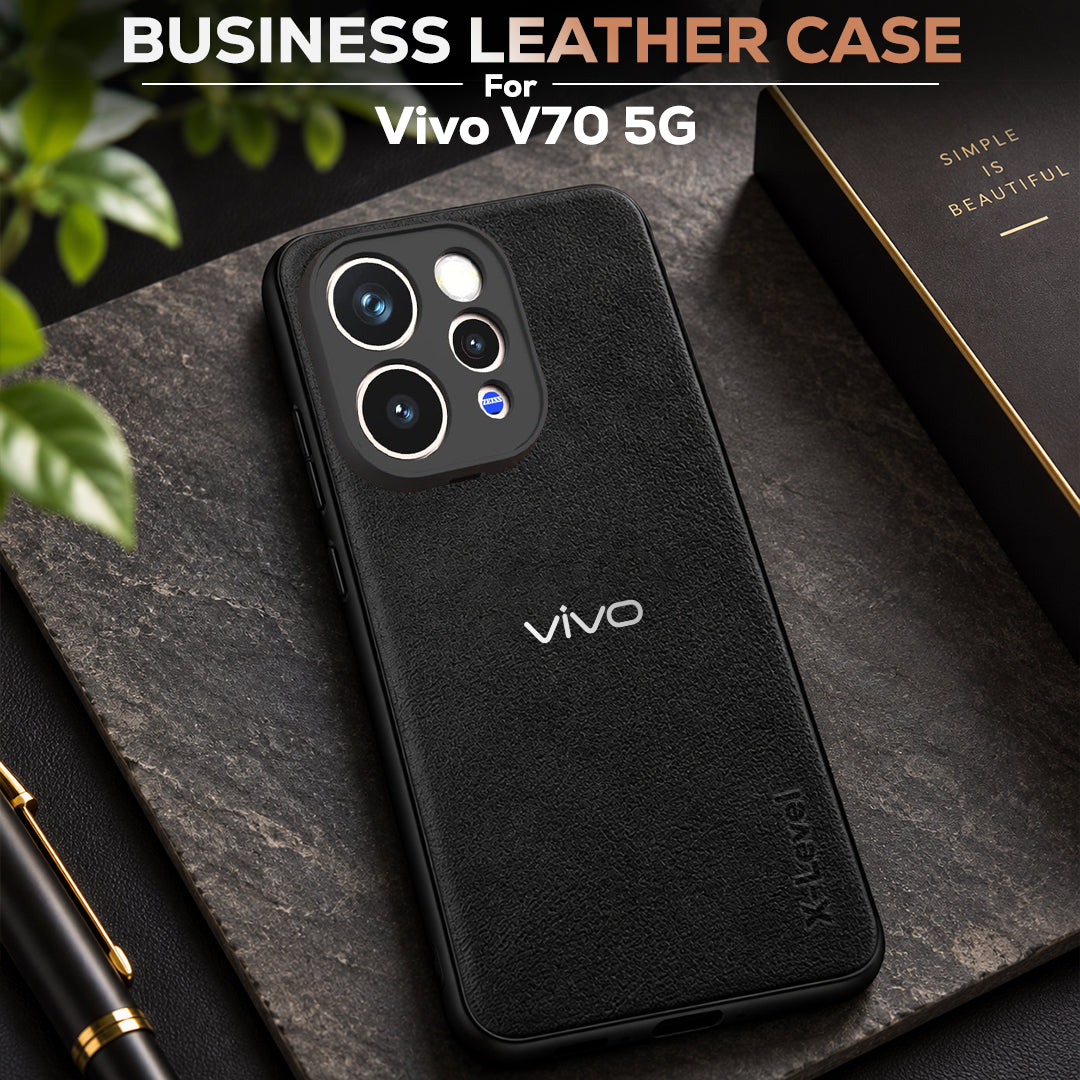 VIVO V70 5G Business Style PU LEATHER PROTECTIVE BACK CASE WITH CAMERA PROTECTION