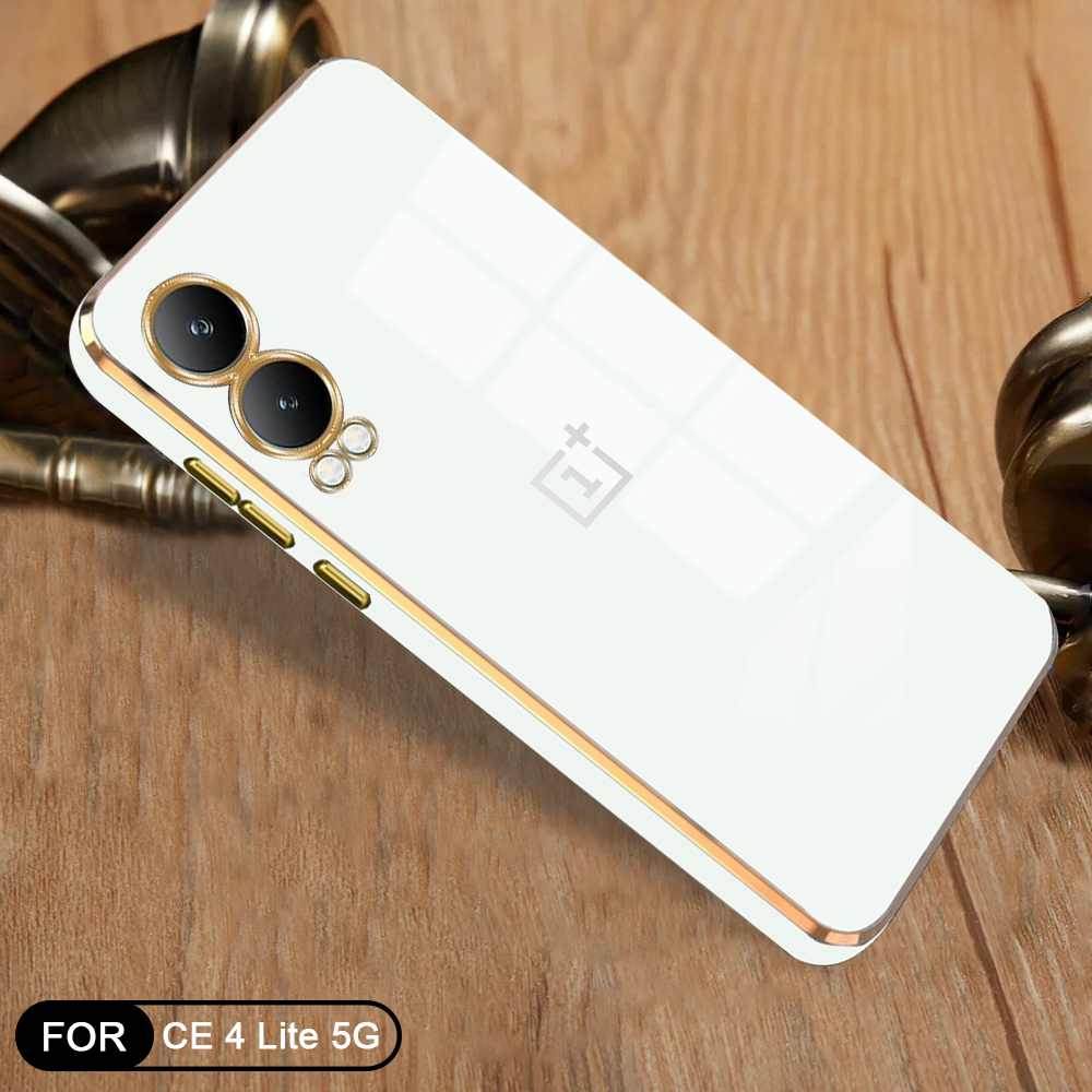 ONEPLUS NORD CE 4 LITE 5G ULTRA-SHINE GOLD ELECTROPLATED LUXURIOUS BACK CASE WITH CAMERA PROTECTION