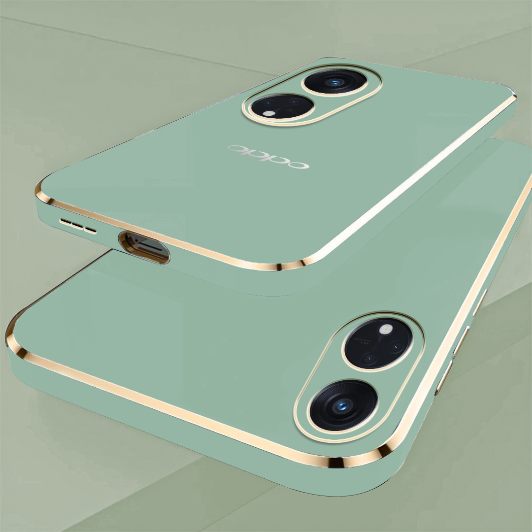 RENO 8T ULTRA-SHINE GOLD ELECTROPLATED LUXURIOUS BACK CASE WITH CAMERA PROTECTION