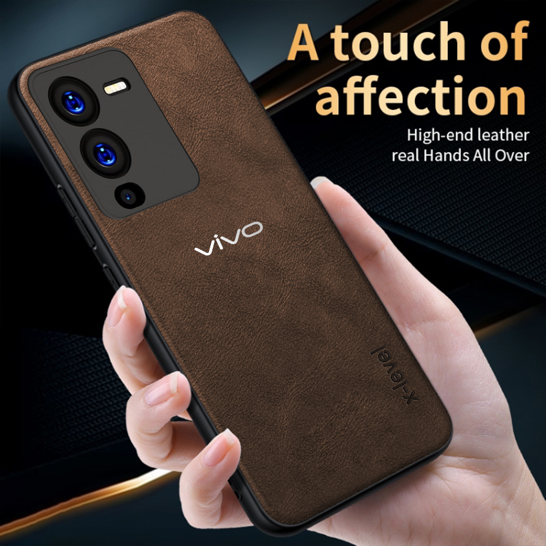 VIVO V25 Pro 5G Business Style PU LEATHER PROTECTIVE BACK CASE WITH CAMERA PROTECTION